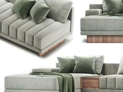 L-Shaped Ottoman Sofa 3D model