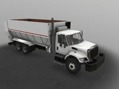 Box Mixer Truck International 7400 Low-poly 3D model