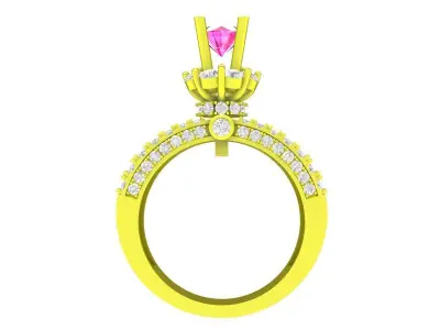 7314 luxury hongkong style diamond engagement women ring 3D print model
