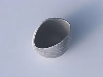 Bowl compressed 3 with wavy extruded lines 3D print model