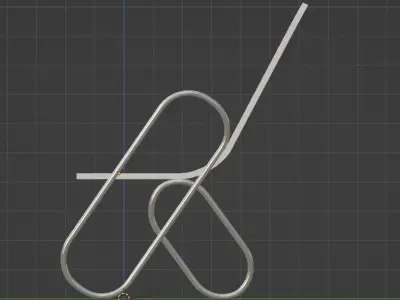 paperclip chair Free low-poly 3D model