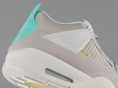 Jordan 4 Union LA Taupe Haze Low-poly 3D model