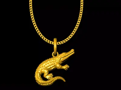 Crocodiles pendant charms - one inch pendant 3D print model