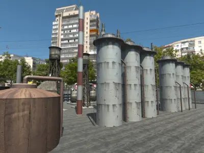 Background Industrial Props Collection HQ - PBR Low-poly 3D model