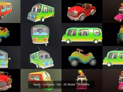 Asset - Cartoons - Car - 3D Model  3D Model Pack