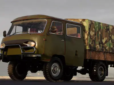 Pickup Car v2 - Unreal Engine Project Low-poly 3D model