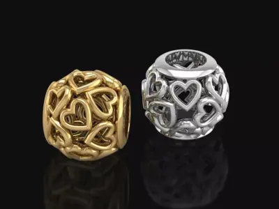 Heart bead charm 3D print model