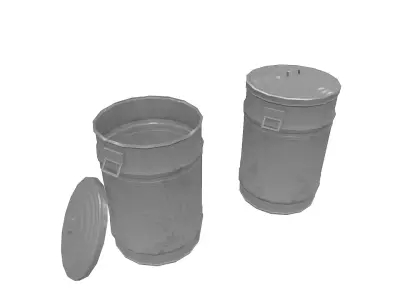  Trash Can Free low-poly 3D model
