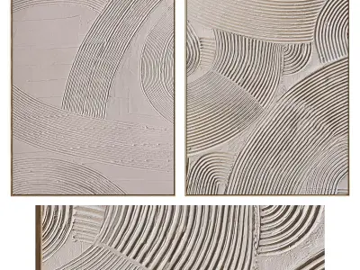 Plaster Two Photo Frame 486 Low-poly 3D model