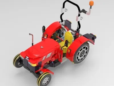 High-Quality Tractor CAD Model 3D model