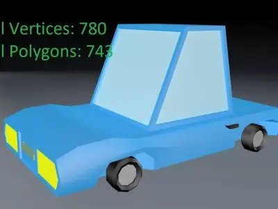 Cartoon Car-Low Poly Free low-poly 3D model