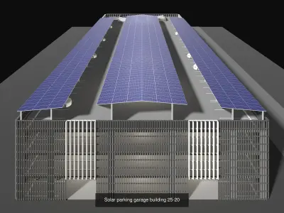 Solar parking garage buildings 3D Model Collection