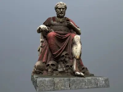 Man Statue Low-poly 3D model