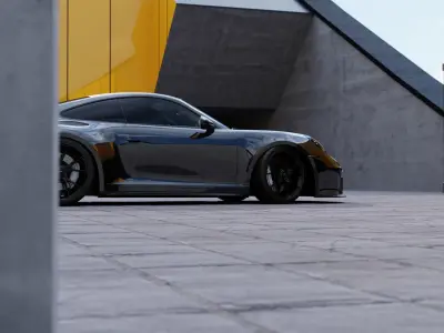 Automotive Render Scene 3D Blender File Textured  3D model