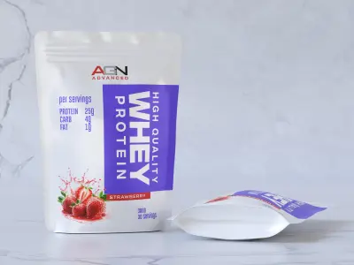 Whey Protein Pouch 3D model