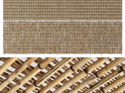 Ceiling bamboo crooked branch low n8 3D model