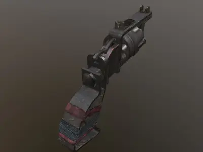 Post apocalyptic revolver  Low-poly 3D model