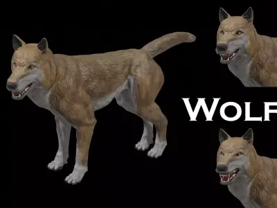 Wolf Game Model Low-poly 3D model