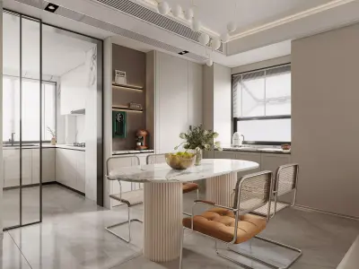 living room dining room interior scenes 31 3D model