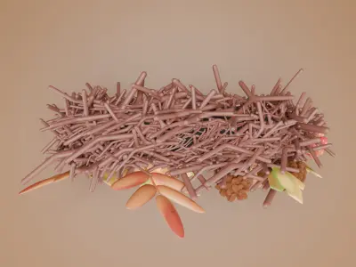 Autumn decorative wreath 3D model 3D model