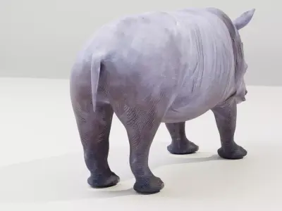 White rhino Low-poly 3D model