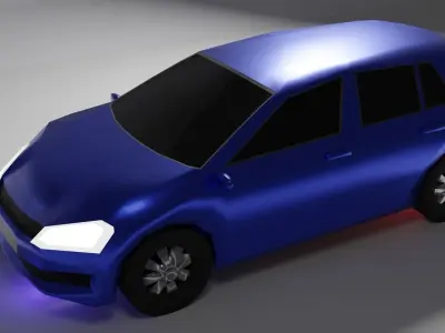 Low Poly Car volkswagen golf Low-poly 3D model