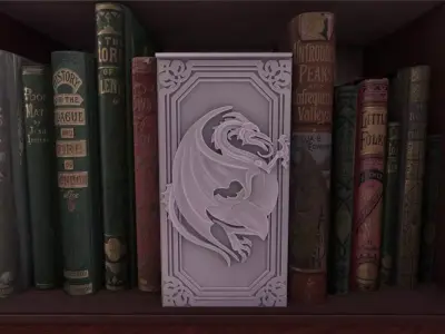 Heraldic Dragon Booknook 3D print model