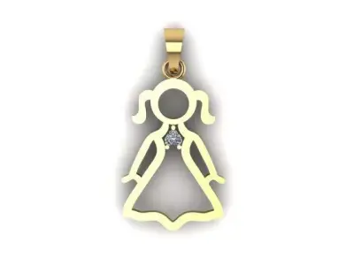 Baby Pendant Girl Pendant 3D print model