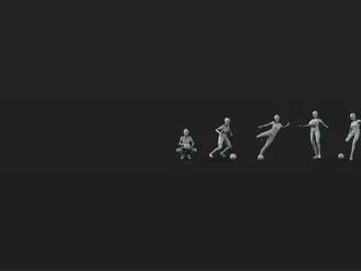 35 Female Soccer player figures 3D print model