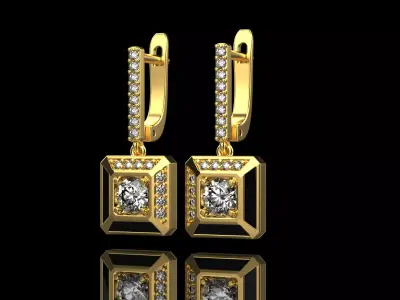 Octagon form earring model 497 3D print model