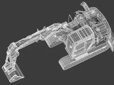Cat 313 Excavator Triple Arm 3D model