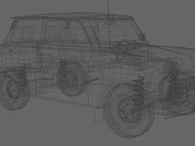 Trabant 601 low poly Low-poly 3D model