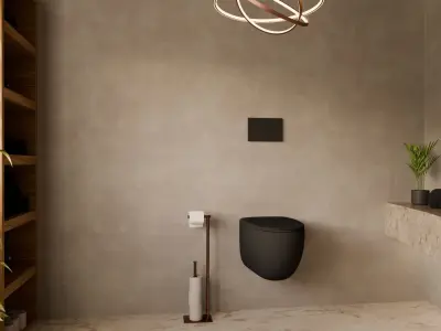 Minimalist elegant toilet bathroom  Free 3D model