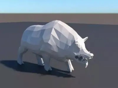 Lowpoly boar running 3D model