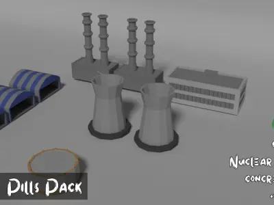 City Lowpoly Pack WhitePillsPack 3D model