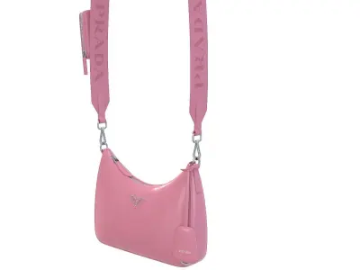 Prada Padded Nappa leather Re-Edition Shoulder Bag Pink Low-poly 3D model