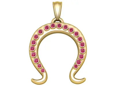 HORSE SHOE PENDANT 3D PRINTABLE MODEL  3D print model