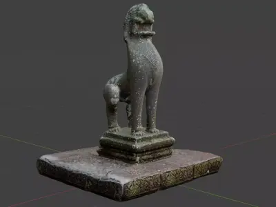 Low Poly Ruins Template of Cambodia Low-poly 3D model