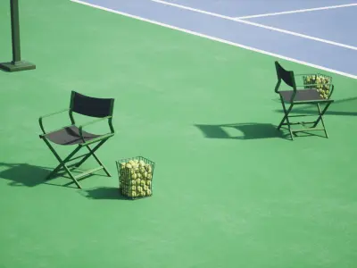 Tennis Court Game Ready UE Low-poly 3D model