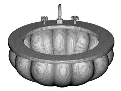 Flower Shape Wash Basin 3D print model