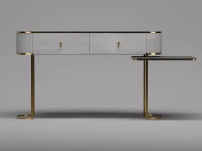 Champagne Nordic Makeup  Dressing Table Set 3D model