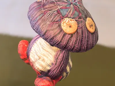  Mushroom Creature Plush Low-poly 3D model