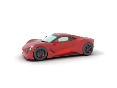 Crimson Hypercar model pack Low-poly 3D model