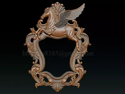 Pegasus Mirror Frame 3D print model