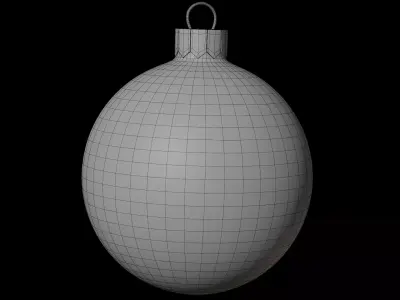 Blue Christmas Ornament Ball 3D Model - Decorative Bauble 3D model