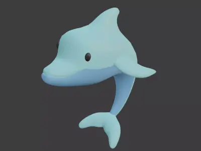 Dolphin Low Poly  Low-poly 3D model