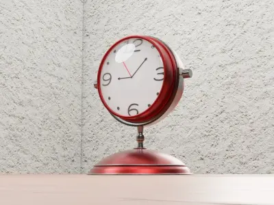 Retro Table Clock 3D model