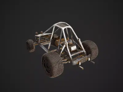 Abandoned Rusty Vehicles Pack 8 In 1 Low-poly 3D model