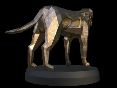 Steampunk English Mastiff Low-poly 3D model