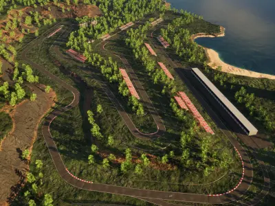 The Verdant Grand Prix - Unreal Engine Car Race Track Template Low-poly 3D model